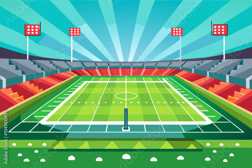 Football stadium background vector illustration