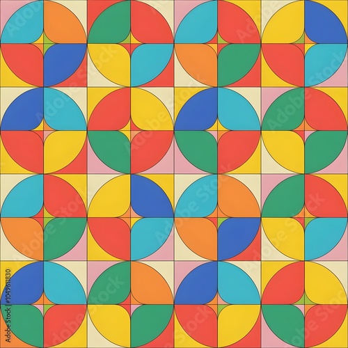 Wallpaper Mural Saturated Symmetry Vintage Circle Pattern with Retro Flair Torontodigital.ca