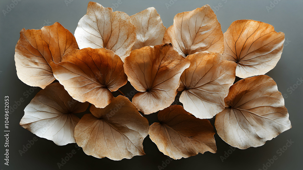 Unique Display of Dry Curled Leaves in Natural Composition Unique Display of Dry Curled Leaves in Natural Composition