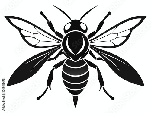 Wasp Silhouette Vector Illustration