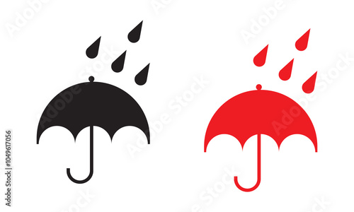 Keep dry icon vector. Keep dry umbrella icon with packaging symbol.