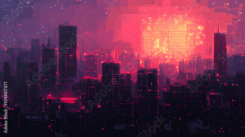 Wallpaper Mural Square pixel pixels design art backdrop. Digital Pixel Art. Illustration Torontodigital.ca