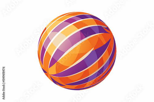 Striped ball toy icon colorfull