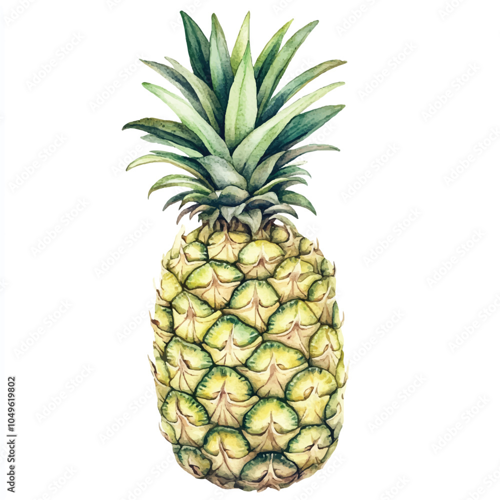 Fototapeta premium Pineapple fruit watercolor clipart illustration