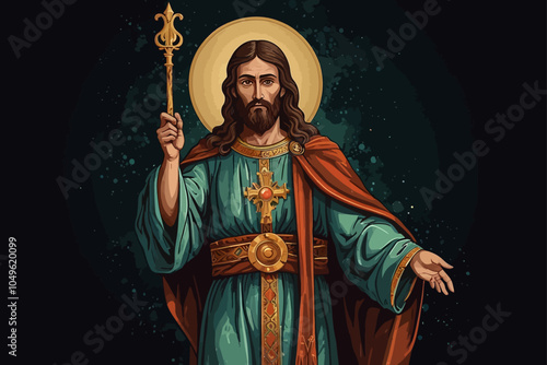 the sacred savior religion representation illustrator