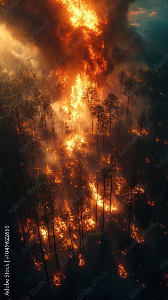 Devastating Wildfire Ravages Forest, Thick Smoke Billows Into Sky ...