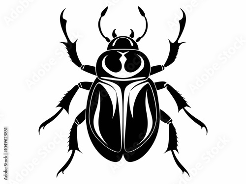 Beetle Silhouette Vector Illustration