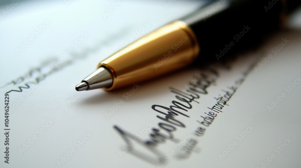Fototapeta premium Businessman Signing Contracts Close Up