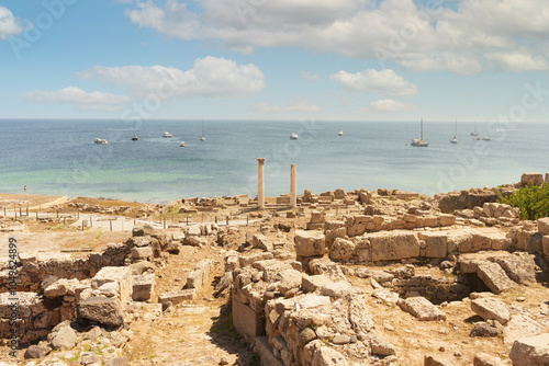 Panoramic view of the Phoenician city of Tharros photo