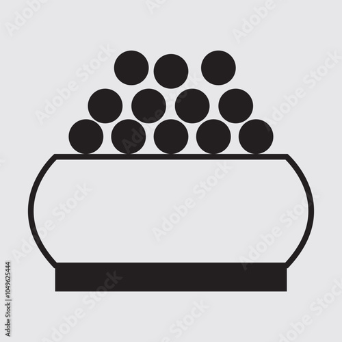 Indian Laddu and sweets icon. Laddu Bowl icon vector.