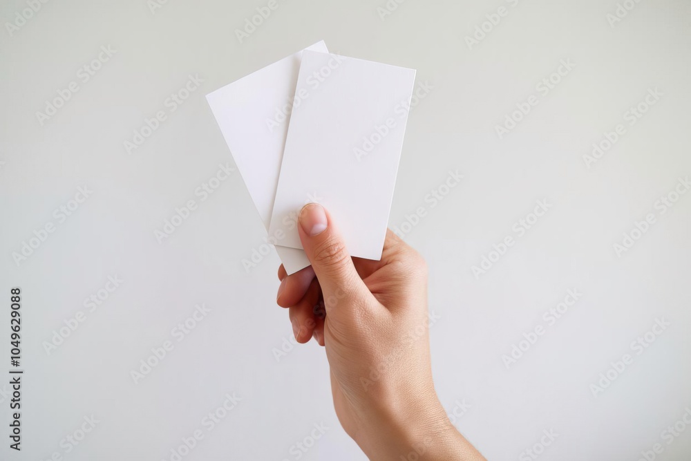 Human Hand Holding Two Blank Cards Human Hand Holding Two Blank Cards