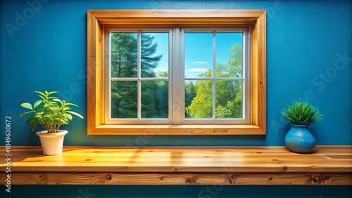 window with flowers in the background