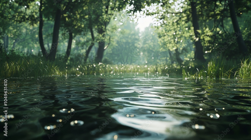 Fototapeta premium Ripple on water body. water. Ultra realistic. Photorealistic
