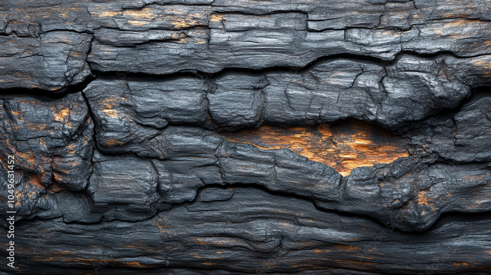 Charred Wood Surface with Unique Patterns Charred Wood Surface with Unique Patterns