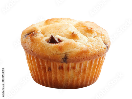 Delicious Chocolate Chip Muffin on a transparent background photo