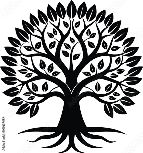 Bodhi Tree Logo Symbol of Wisdom and Enlightenment.