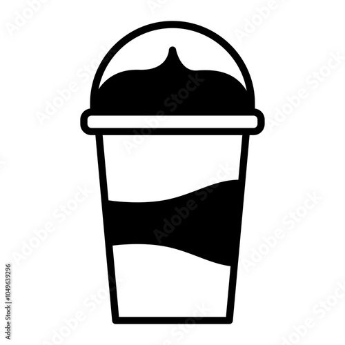 A takeaway coffee cup with a domed lid and whipped topping