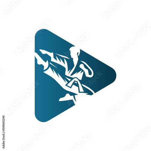 Martial Artist Logo Design Vector Illustration