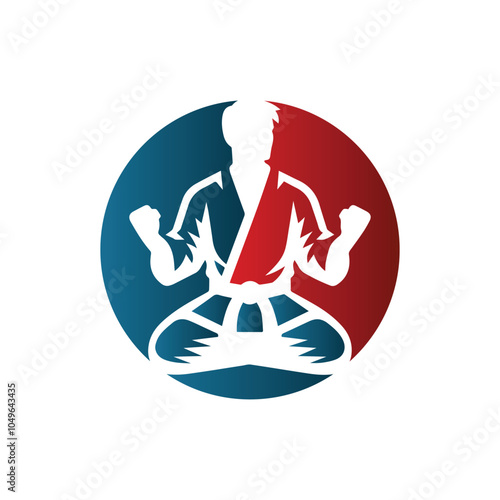 Martial Artist Logo Design Vector Illustration