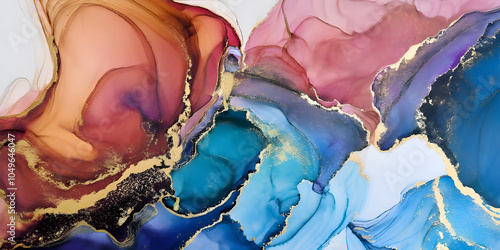 Abstract multicoloured marble texture background. Design wrapping paper, wallpaper. Mixing acrylic paints. natural art with high resolution