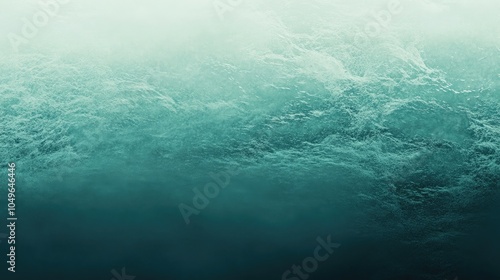 Aqua green grainy gradient background, light to dark ocean green noise texture banner design