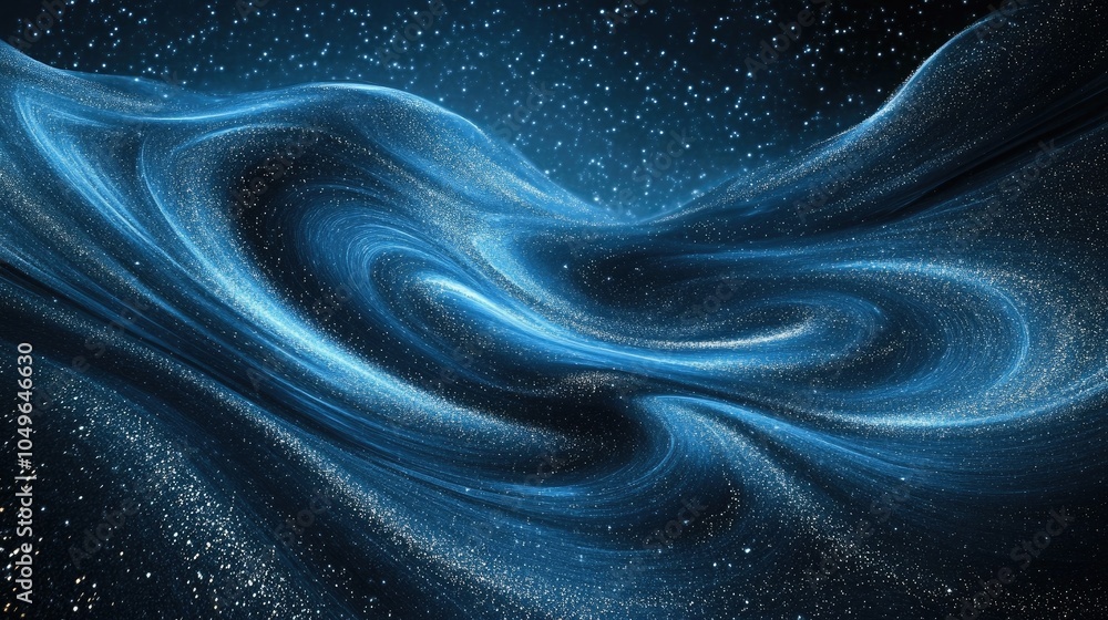 Fototapeta premium Black blue glowing light swirl noise texture background banner design