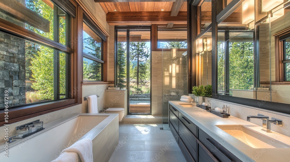 Modern Bathroom with Natural Light and Sleek Design Modern Bathroom with Natural Light and Sleek Design