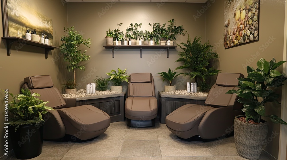 Fototapeta premium Modern Relaxation Spaces in a Spa Setting