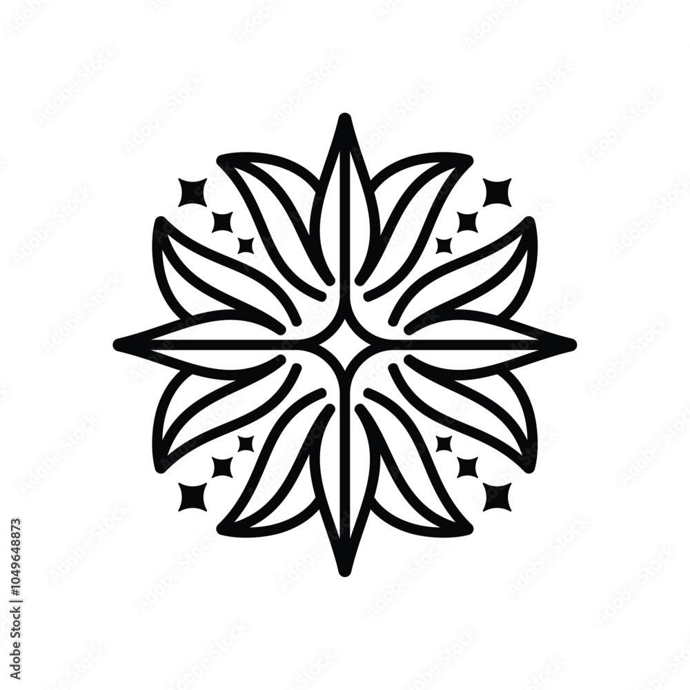 Fototapeta premium Flower Floral Spark Star Pattern Logo Design Inspiration