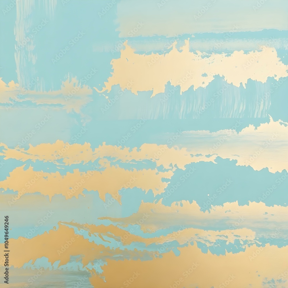 A bold turquoise backdrop with soft gold brushstrokes, creating a balanced blend of luxury and modern style
