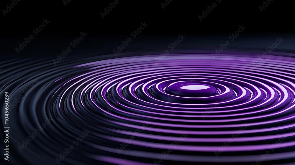 Abstract image of purple ripples spreading in water, displaying a sense of depth, movement, and tranquility against a dark background. Abstract image of purple ripples spreading in water, displaying a sense of depth, movement, and tranquility against a dark background.