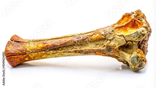 Phuwiangosaurus Sirindhornae Tibia Bone Fossil Isolated on White Background photo