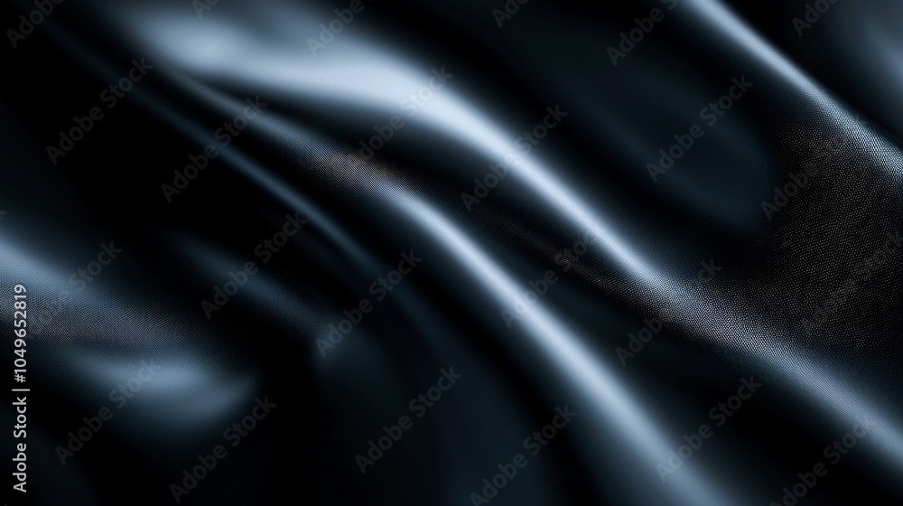 Obraz premium Abstract background of black fabric with flowing, soft, and smooth silky texture.