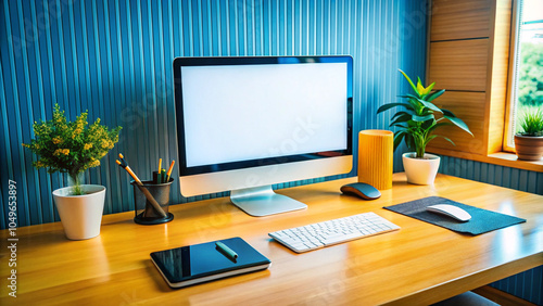 office interior with computer