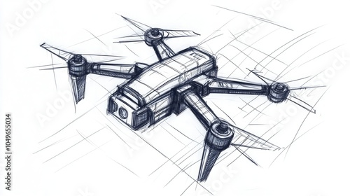 Simple sketch of a security drone concept for monitoring applications