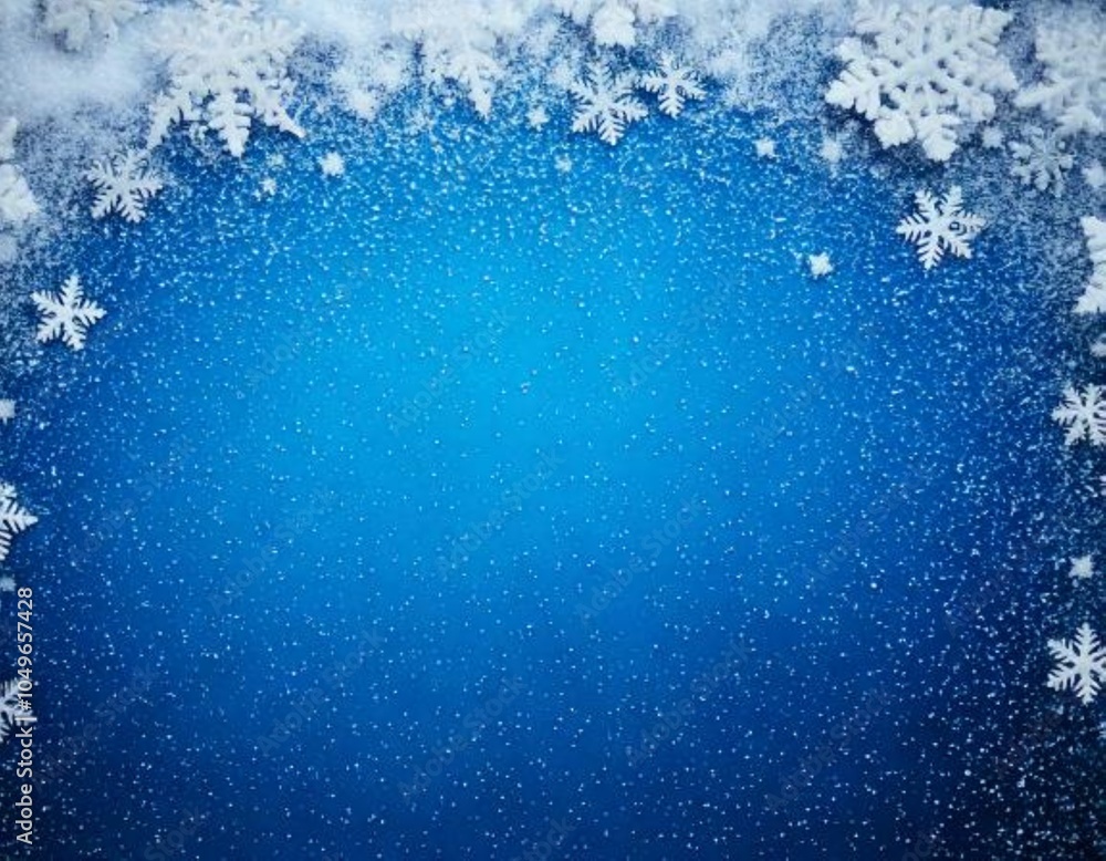 Classic winter scene with snowflakes falling on a beautiful blue background Classic winter scene with snowflakes falling on a beautiful blue background