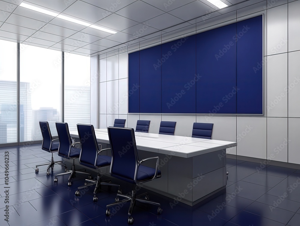 Obraz premium Modern Conference Room Designed for Collaborative Business Meetings and Presentations
