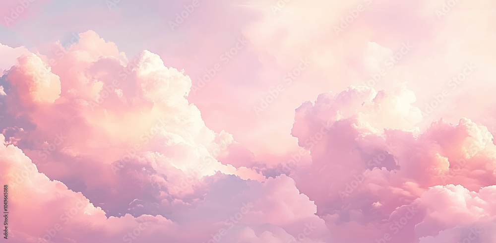 Fantasy sky with sugar cotton pink pastel clouds in a dreamy background Fantasy sky with sugar cotton pink pastel clouds in a dreamy background