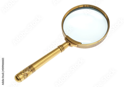 Photo of magnifying glass .Transparent background. Isolated PNG.