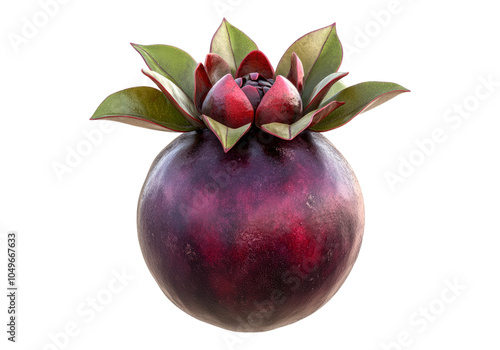 Photo of mangosteen .Transparent background. Isolated PNG.