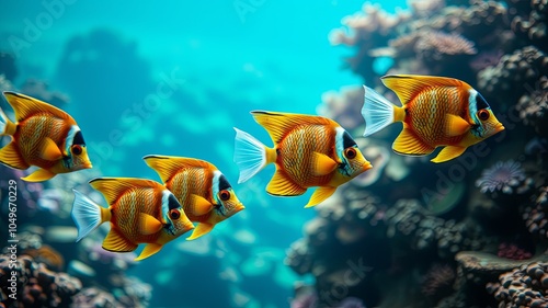 Vibrant Tropical Fish Swimming Underwater photo