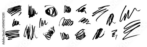 Vector swish swoosh squiggle lines set. Isolated wavy handwritten signature samples. Marker brushpen zig-zag strokes. Hand-drawn rough ink brushstrokes. Doodle graffiti spirals