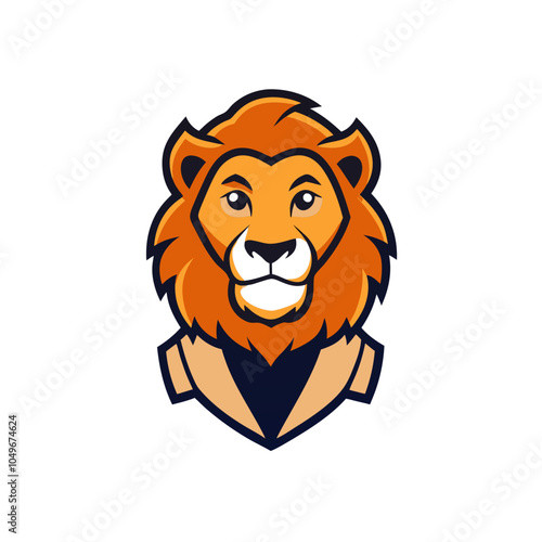 lion mascot logo | isolated vector illustration on white background