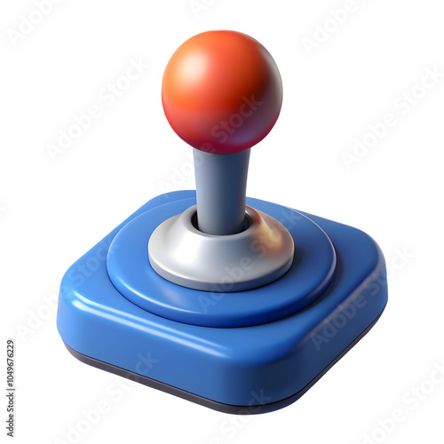 3D Retro Joystick Icon for Games and Gaming Assets