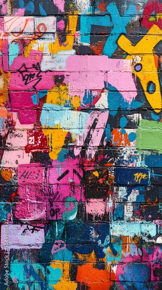 Fototapeta premium colorful graffiti on old wall