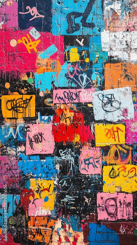 Fototapeta premium colorful graffiti on old wall