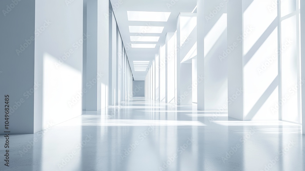 Obraz premium Tranquil Hallway: A Study in Minimalist Elegance