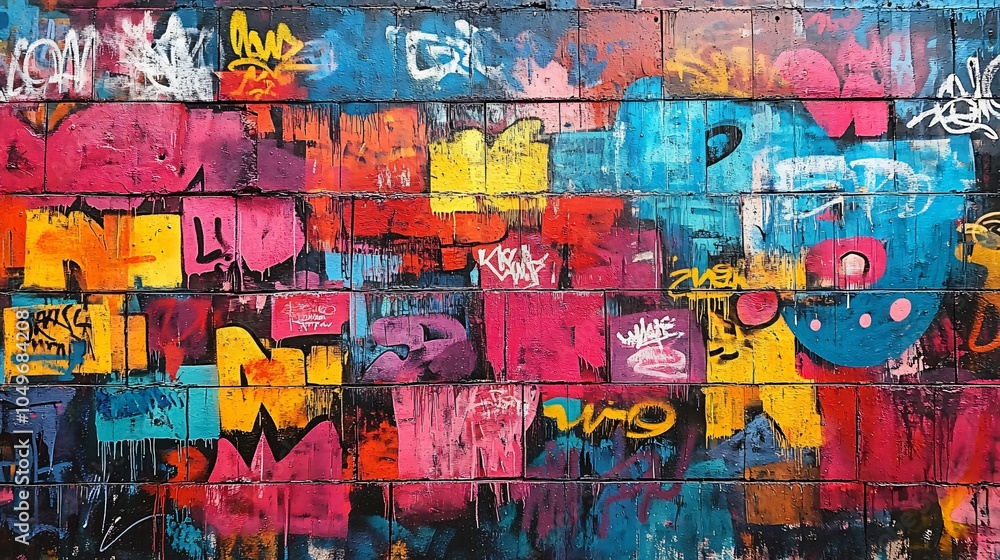 Fototapeta premium old colorful graffiti texture