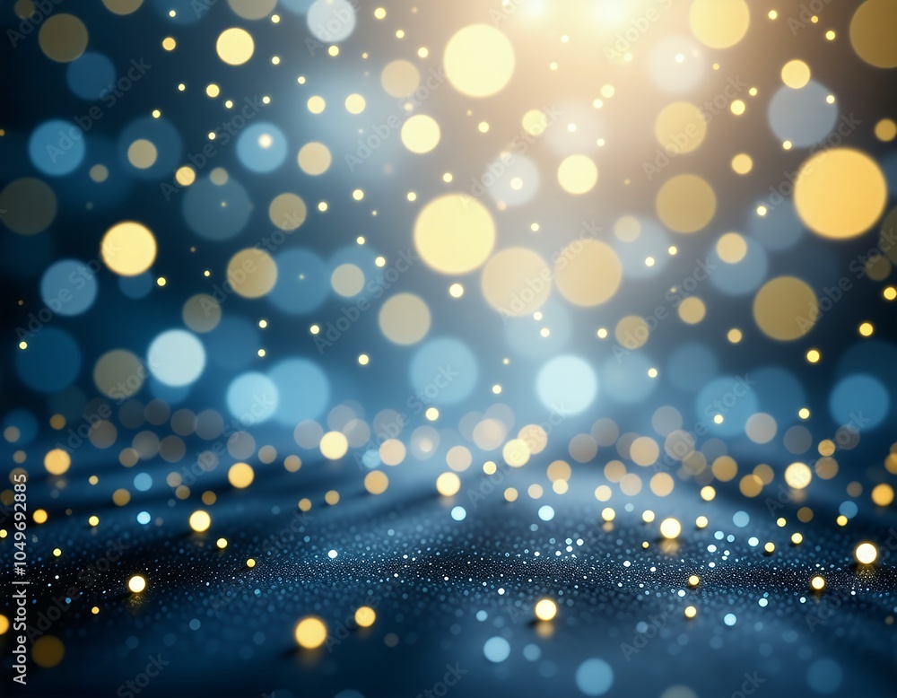 Abstract Blue and Gold Bokeh Lights Background for Holiday or Celebration Designs Abstract Blue and Gold Bokeh Lights Background for Holiday or Celebration Designs