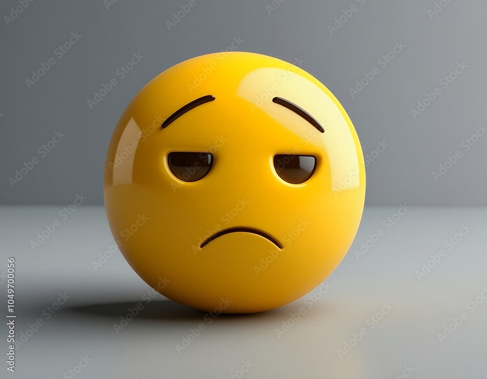 3D Yellow Emoji Disappointed Sad Unhappy Expression Face Mood 3D Yellow Emoji Disappointed Sad Unhappy Expression Face Mood